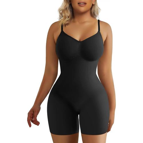 Size S/M....color Black...SHAPERX Women's Shapewear Bodysuit Tummy Control Body Shaper Seamless Sculpting Snatched Waist Body Suit