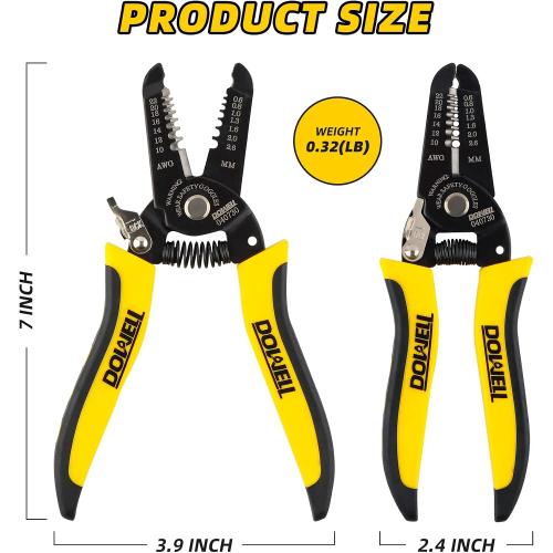DOWELL Wire Stripper, 10-22 AWG Wire Cutter, Stripping Tool