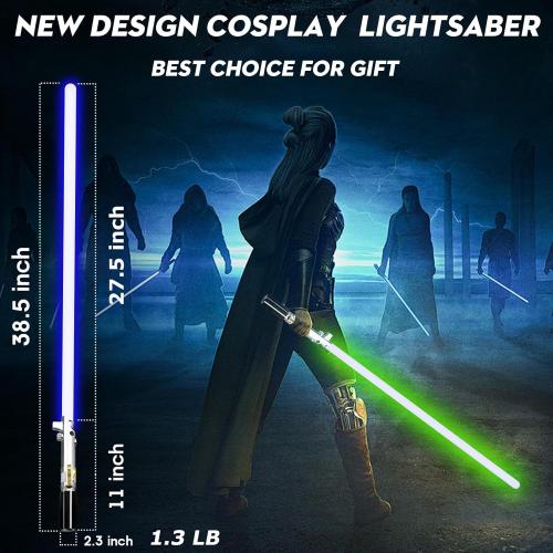 RGB Dueling Lightsaber, Motion Control 39 Sets Sound Effects and 12 Colors Change, Smooth Swing Metal Handle Light Saber for Adults Cosplay Gifts (RGB)