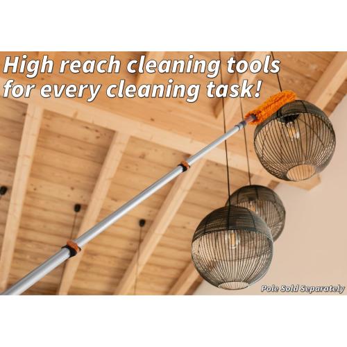 Extend-A-Reach Dusting Kit for Extension Pole or by Hand // Twist on Duster Cleaning Kit includes 3 attachments // Cobweb Brush // Feather Duster and Flexible Ceiling Fan Duster (Pole Sold Separately)
