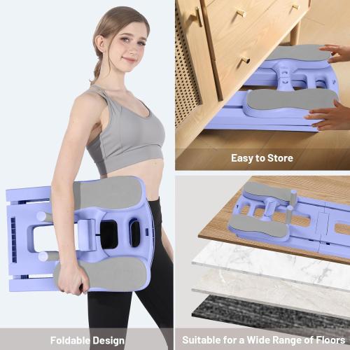 Color Purple Pilates Board, 2025 Pilates Reformer Set, 5 in 1 Multifunctional Abdominal Board, Portable Ab Core Trainer, Foldable Pilates Reformer Board for Home,