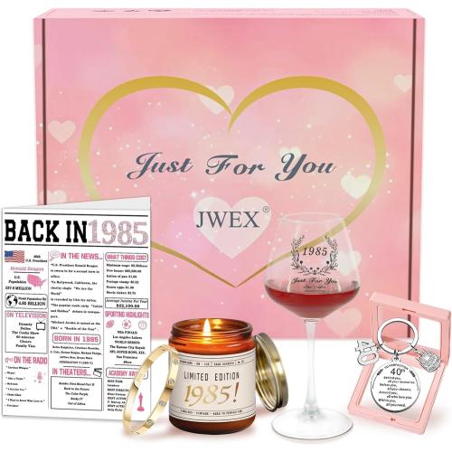 JWEX 40th Birthday Gifts Women, 40TH Birthday Gifts for Her, 40th Anniversary for Friends, Daughter, Sister Mom - Turning 40 Present