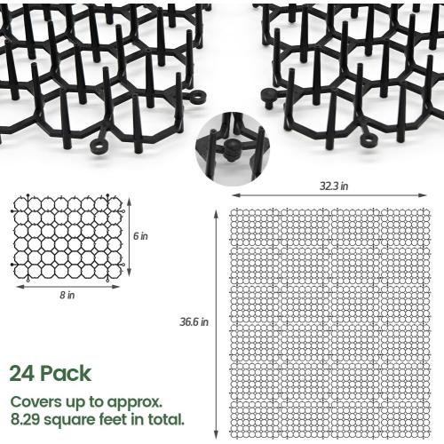 Color White Size 6x8 Ley's 24 Pack Cat Deterrent Mat, 6 x 8 in Scat Mat with Spikes, Keep Cats Away from Plants, Indoor Furniture & Outdoor Garden Fence – Pet Repellent Barrier