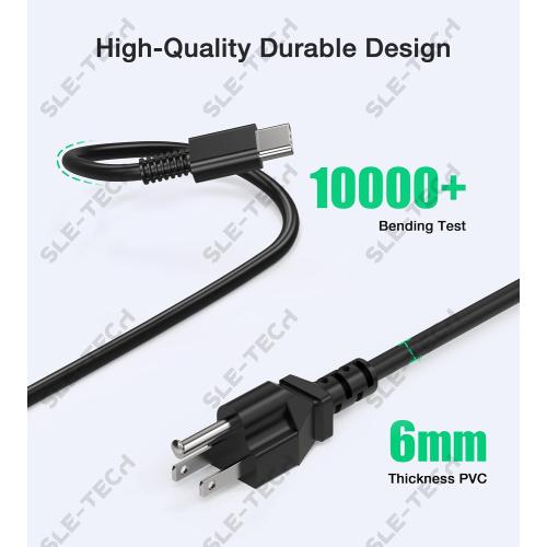 Black SLE-TECH Universal 65W Laptop Charger USB C Compatible with Hp Chroembook Lenovo Thinkpad/Yoga Dell Chromebook 3100 Asus,Samsung,Acer,Google Series Type C Power Cord
