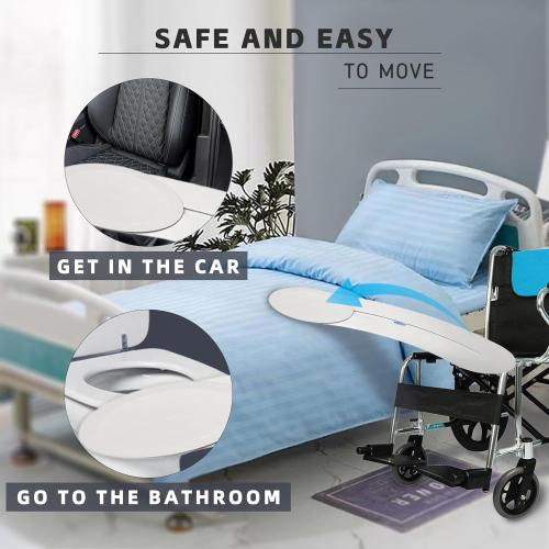 Crescent-Shaped Transfer Board with 360° Rotating Disk for Assisted Wheelchair Transfers, 400 lb Support