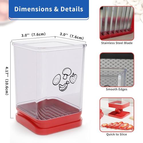 2 Pack Fruit Slicer Cup, Speed Cutter for Strawberry Banana Grape Egg, Stainless Steel Vegetable Cutting Kitchen Gadget, Kitchen Portable Slicing Tool