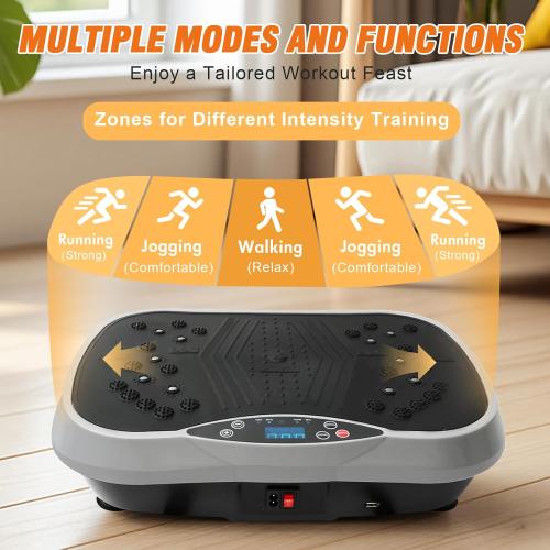ALSO GO Vibration Plate Exercise Machine, 10 Preset Modes & 200-Level Vibration Platform for Weight Loss/Lymphatic Drainage, 330lbs Capacity Vibration Board with Resistance Bands for Full Body Workout