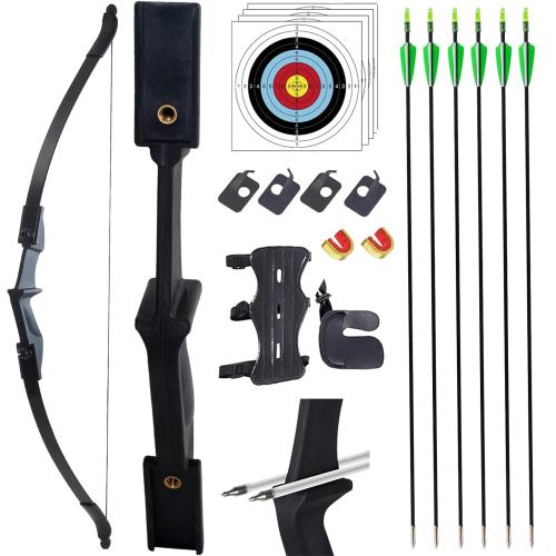 Recurve Bow and Arrow Set for Adults & Youth 20 30 40lb, Takedown Archery Kit for Beginners Right & Left Handed Outdoor Target Practice & Training