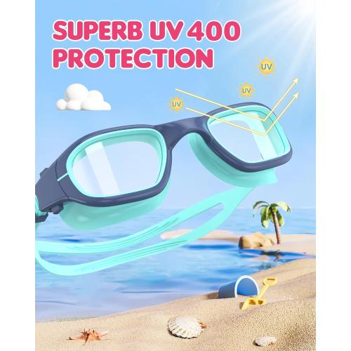Kids Swim Goggles,Swimming Goggles for Kids 6-14, Anti-Fog UV Protection Pool Glasses for Boys Girls