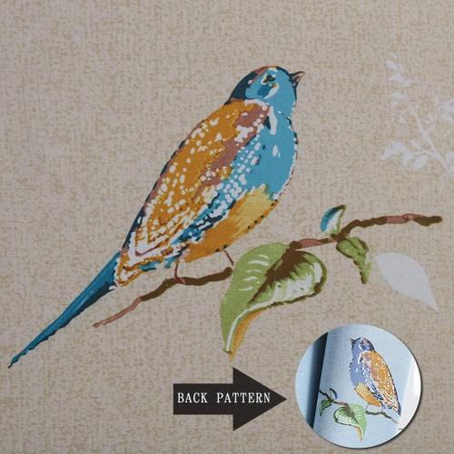 Double Sided Patterned Birds Blackout Curtains for Bedroom 84 Inches Long 2 Panels Thermal Insulated Farmhouse Taupe Window Drapes for Living Room