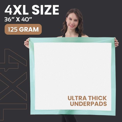 50 Count Incontinence Bed Pads Disposable 40'' x 36'' - 125 Gram Heavy Duty Super Absorbent Underpads Chucks Pads for Adults Elderly, and Pets ‼️may be missing pieces‼️