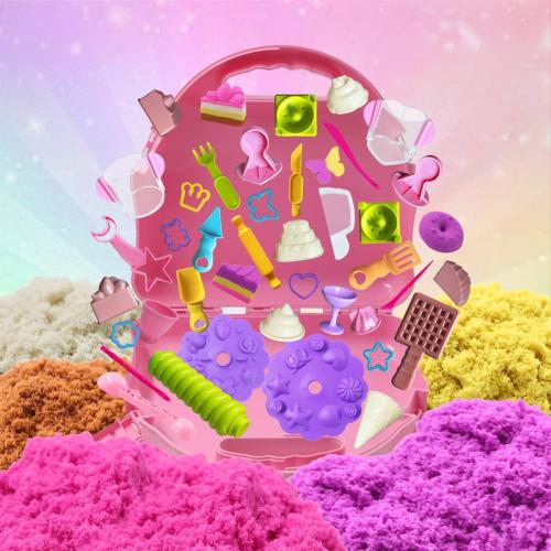 Baking Ice Cream Sensory Sand Kit for Girls, 2lbs Magic Play Sand, 7 Cake & 6 Ice Cream Molds, 10 Sand Tools, 6 Cookie Tools, Waffle Donut Molds, Sensory Bin Toys for Toddlers 3 4 5 6 7 8