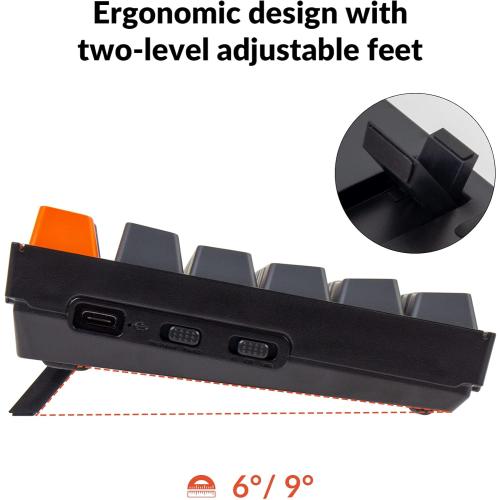 Keychron K10 Full Size 104 Keys Bluetooth Wireless Mechanical Gaming Keyboard for Mac Windows K Pro Brown Switch, Multitasking/White LED Backlight/USB C Wired Computer Keyboard