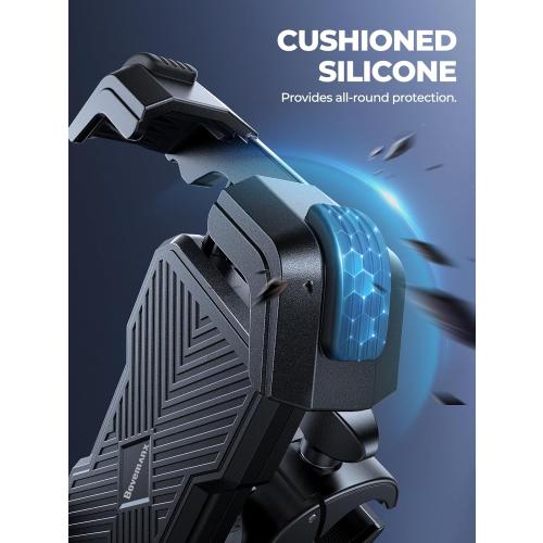 Motorcycle Phone Mount Holder, [Ultra-Stable][7 inch Phone Friendly] Bike Holder Handlebar Cell Clamp Harley Accessories for iPhone 16 15 14, 4-7 Smartphones