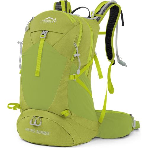 Hiking Backpack,35L Waterproof Hiking Daypack with 3L Water Bladder and Rain Cover, Lightweight Travel Camping Backpack for Men Women (Fruit green)