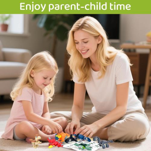 24 Packs Mini Building Blocks Animal Set with Themes of Dinosaur and Sea Creatures