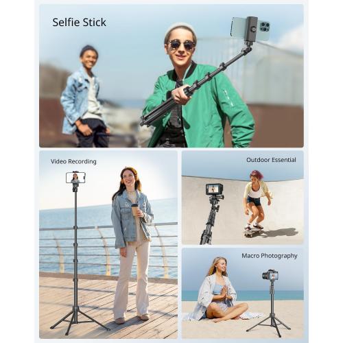 SENSYNE 62 Phone Tripod & Selfie Stick, Extendable Cell Phone Tripod Stand with Wireless Remote and Phone Holder, Compatible with iPhone Android Phone, Camera