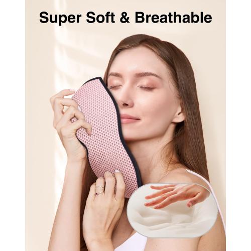 MABAO Sleep Mask for Side Sleeper, Eye Mask for Sleeping Women Men, 3D Contoured Cup No Eye Pressure 100% Light Blocking Sleeping Mask with Adjustable Strap Night Blindfold Flight, Travel, Nap, Pink