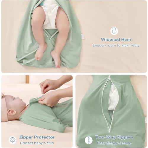 ZIGJOY Baby Transitional Swaddles for Newborns: 0.5 Tog Arms Up Sleep Sack 3-6-12 Months Soft Cotton Shark Fin 2 Way Zipper