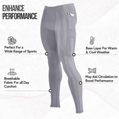 Size 2XL CompressionZ Men's Compression Pants for Workout, Sports|Base Layer Running Tights Leggings