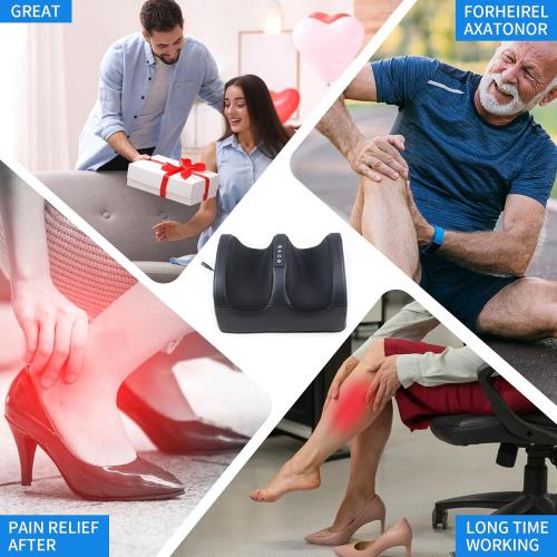 Foot and Leg Massager,Heated Foot Massager for Plantar Fasciitis Pain Relief,3D Shiatsu Rollers with Adjustable Heat for Plantar Fasciitis,5 Modes,Enhances Blood Circulation (Black)