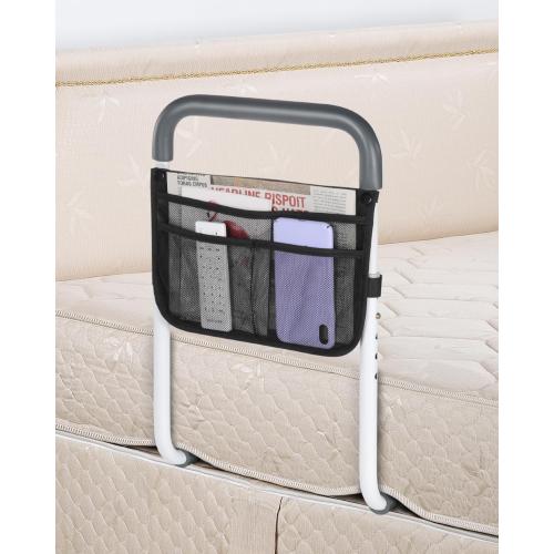 Bed Rails for Elderly Adults Safety - Adjustable Bed Assist Rail for Seniors - Stable Bed Side Rails Handle Support Bar Beds Guard Rail with Storage Bag & Fixing Strap, Fit King Queen Full Twin
