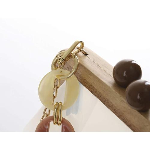 YIFEI YUSHINY Women Transparent PVC Plastic Handbag Crossbody Durable Evening Bag with Removable Acrylic Curb Shoulder Strap