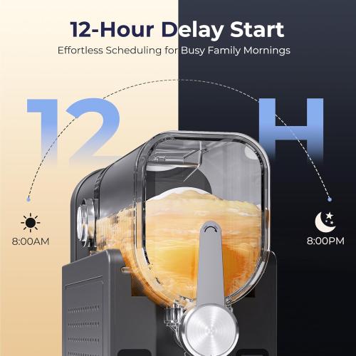 Slushie Machine, No Ice Needed Slushy Maker for Home, Real-Time Temp Display, Frozen Drink Maker with 6 Preset Programs for Ice Cream, Frappés, Milk Shake and More, Black, 1 Pack 3Modes