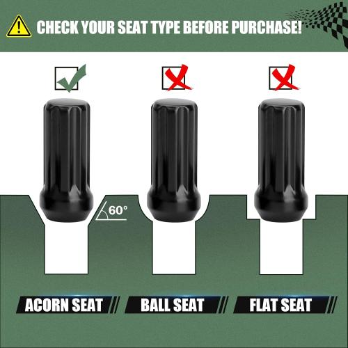 32pcs M14x1.5 Lug Nuts Spline Black, 14x1.5 Aftermarket Wheel Lug Nuts for F150 F250 F350 Silverado Sierra Ram 2500 3500 with 1 Socket Keys Long Extended