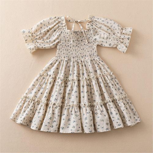 Size 120 NNJXD Little Girl Floral Dress Princess Girls Casaul Printed A-line Sundress
