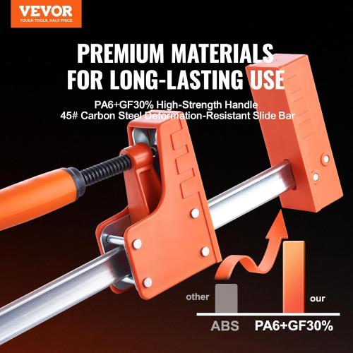 VEVOR Bar Clamps for Woodworking, 2-Pack Parallel Clamp Set, F Clamp, Even Pressure, High-strength Plastic and Carbon Steel, Wood clamps for Woodworking Metal Working