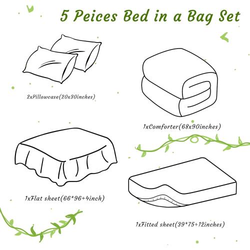 ZzLPP.... size Twin Comforter Set with Sheets, 5 Pieces Soft and Breathable Bedding Set, Twin Bed in a Bag, Down Alternative Comforter Set Solid Color All Season, Kids Bedding Set, Aqua