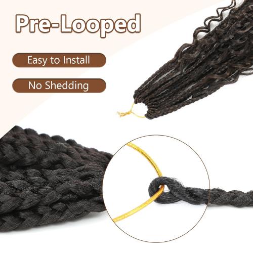 Crochet Braids - Bohemian Crochet Braids, Synthetic Braiding Hair, Goddess Braids for Black Women (8 Packs)