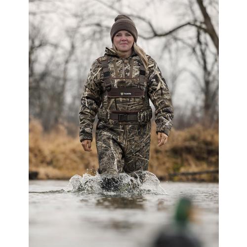 TIDEWE Hunting Waders for Women with 600G Insulated Waterproof Rubber Boots, 3.5mm Neoprene Chest Waders for Fishing and Hunting