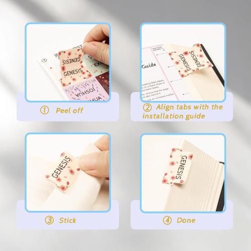 Lumintutu Laminated Bible Tabs, Large Print Bible Study Journaling Supplies, Christian Gift for Women and Men, Index Tabs for Old and New Testament, She Reads Truth Bible (Pastel Bloom)
