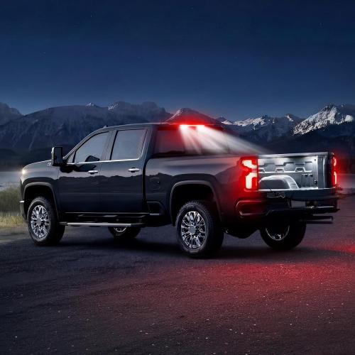 LED Third Brake Light for 2019-2025 Silverado Sierra 1500 2500HD 3500HD | Only for Models without Any Cargo Bed Camera | 3rd Brake Light | Rear Brake Cargo Light | Smoked Len