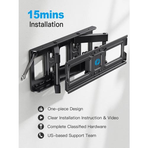 Pipishell TV Wall Mount for 26-65 inch LED LCD OLED 4K TVs up to 99lbs, Full Motion TV Mount Bracket Articulating Swivel Extension Tilting Leveling Max VESA 400x400mm, Fits 12/16 Inch Wood Studs