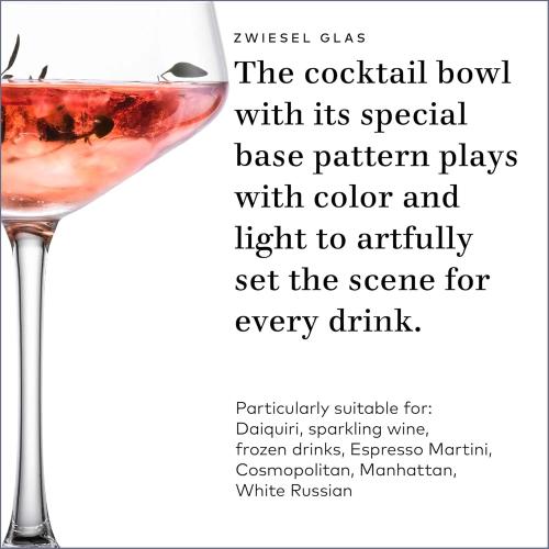 ZWIESEL GLAS Echo Cocktail Glass Cocktail Coupe with Unique Pattern, Dishwasher-Safe Machine-Made Tritan Crystal Glasses, Made in Germany (9 Ounce)