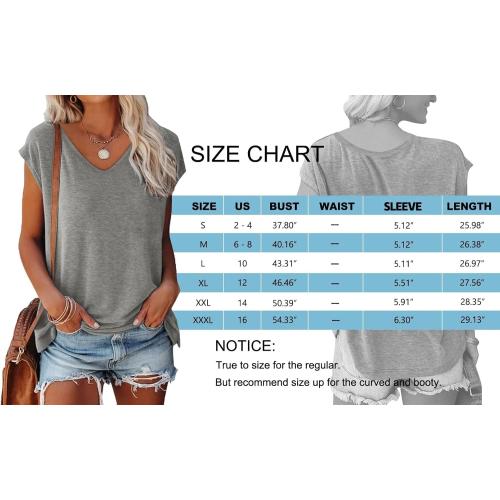 Casual Womens T-Shirts Basic Tops for Women Cap Sleeve Loose Tank Tops Summer t Shirts for Women Womens Tops Casual