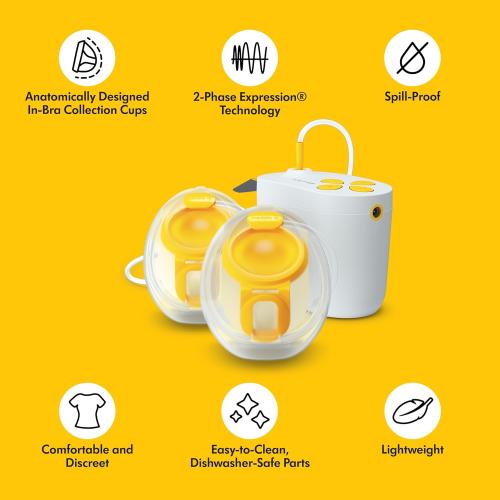 Medela Pump in Style Plug-in Breast Pump, Wearable in-Bra Collection Cups, Easy to Clean, Hospital Performance Breastpump