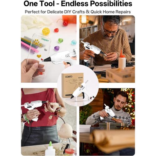 Hot Glue Gun Kit with 30 Sticks, 20W Fast Preheating Mini Hot Glue Gun and Sticks Set for School Crafts DIY Arts and Quick Home Repairs, White