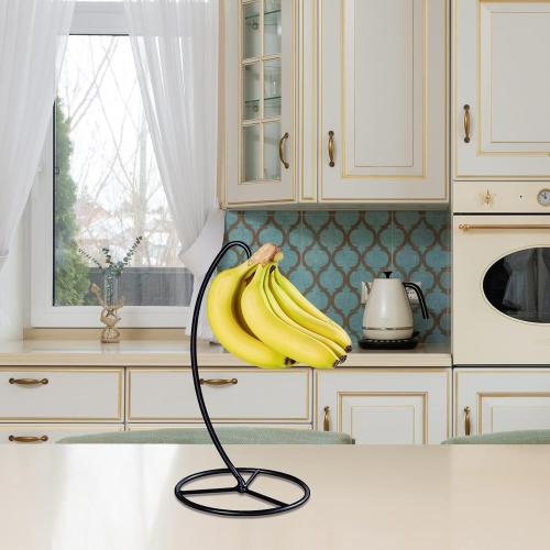 Banana Holder Stand, Banana Hanger Stand Black, Metal Bananas Tree Hanger to Keep Bananas Fresh for 15LB