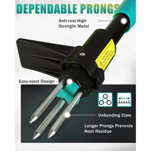 Breeze Touch 39 Weed Pulling Tool, 3-Claw Detachable Weed Puller Tool with Long Handle, Heavy Duty Stand Up Weeder Weeding Tool for Lawn, Yard, Garden, Crabgrass, Dandelion Picker, Weed Remover