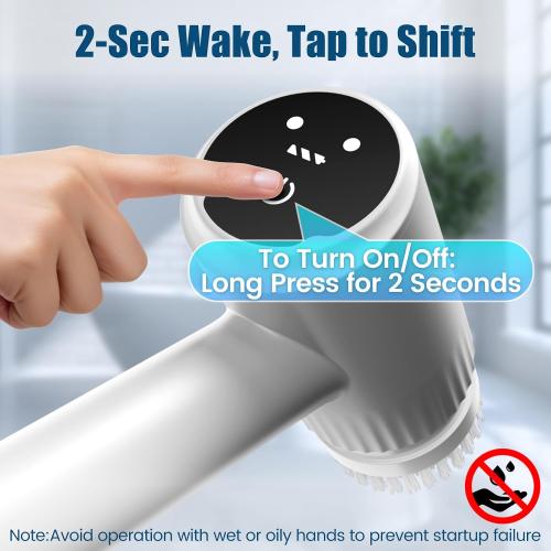 AIRROBO Electric Spin Scrubber, Cordless Electric Scrubber for Cleaning, 300 Mins Runtime, 6 Brush Heads, 47 Adjustable Handle, IPX7 Waterproof for Bathroom, Kitchen, Floors, Tiles, Car Cleaning