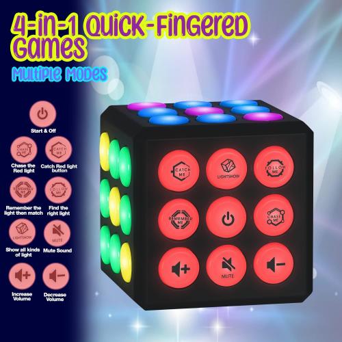 Electronic Brain & Memory Game Cube - Fun Toy Gift Ideas for Ages 6-12  Year Old Boy & Girl - Cool Toys for Boys and Girls - Handheld Games Gifts for Kids and Teens