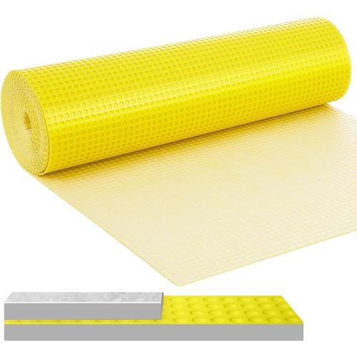 MAXKOSKO Uncoupling Membrane for Tile, 1/8''(3mm) Thick Waterproof Heated Flooring Underlayment Mat Tile Crack Prevention for Bathroom Shower Kitchen Basement‼️color: red‼️