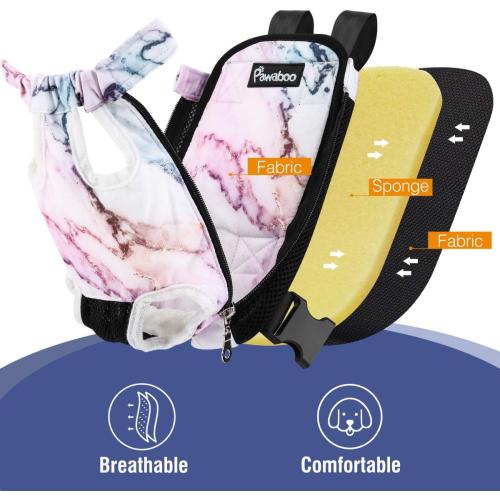 Size Small Color purple Pawaboo Pet Carrier Backpack, Adjustable Pet Front Cat Dog Carrier Backpack Travel Bag, Legs Out, Easy-Fit for Traveling Hiking Camping for Small Medium Dogs Cats Puppies, Small, Purple Marble