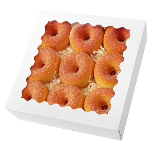 qiqee 8x8x2.5 Inch White Pastry Box With Window Donut Pie Boxes 12pcs Bakery Box (Auto-pop Up)
