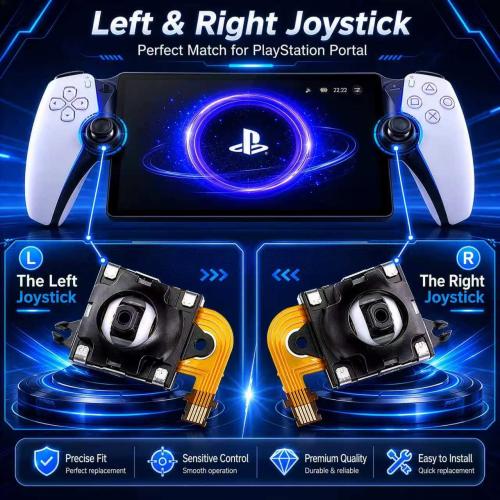 2-Pack Joystick Replacement Kit for PlayStation Portal PS Portal Console/PS5 VR2,Analog Thumb Stick Repair Hall Effect Joystick for PS5 Portal/PSVR2 Controller(Left and Right Joystick)