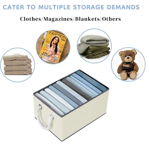 Extra Large Fabric Storage Bins for Shelves with Handles 3 Pack | Storage Baskets for Shelves and Closet Organizers | Folding Rectangle Storage Bins for Cloth and Magazine,Beige,16.5Wx12.5Dx10H